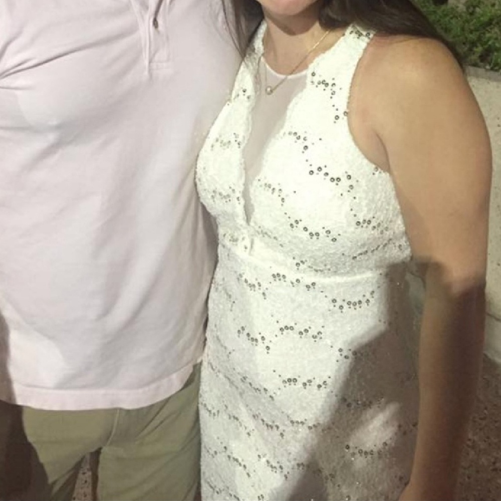 White dress with sewn in cups